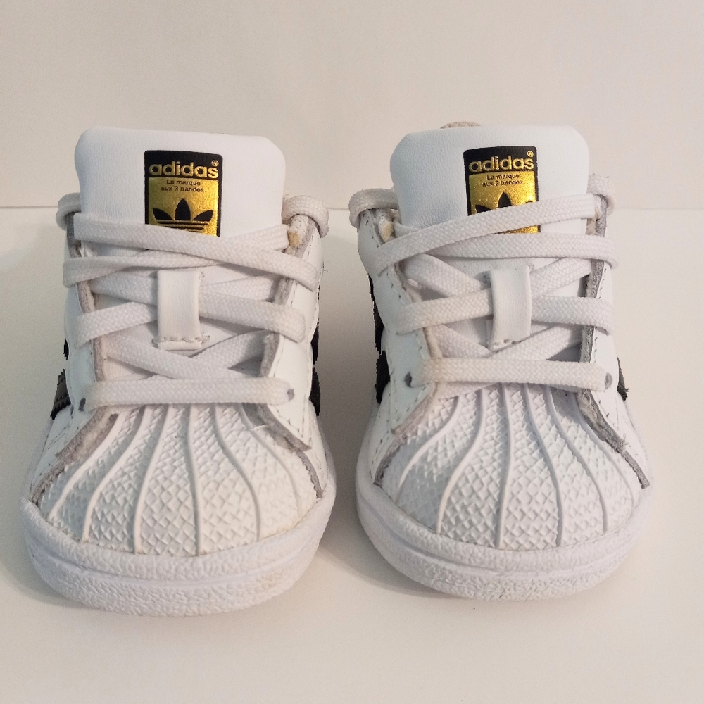 Adidas Classic Shelltoe Lowtop Sneaker White & Black Infant 4C